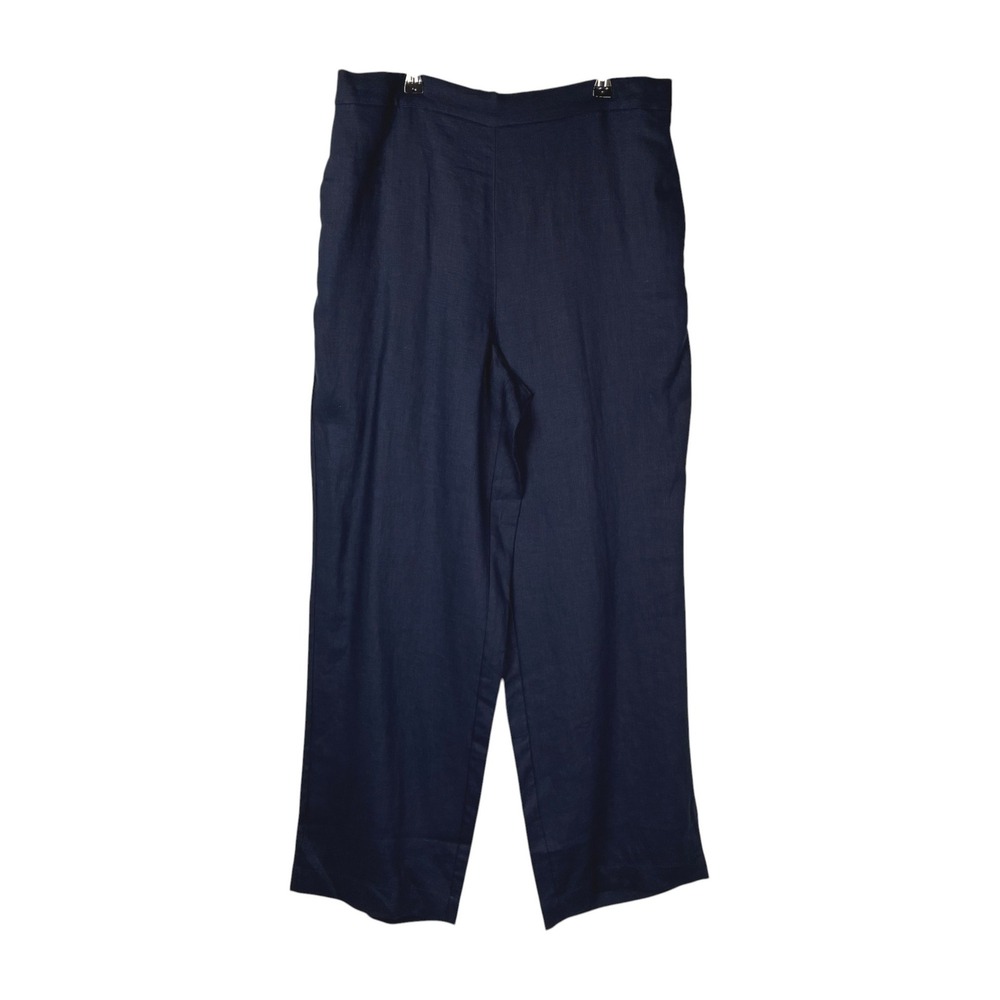 NEW Boden Womens Linen Hampstead Pull On Pant Size 12 Navy Office Summer - Picture 2 of 14